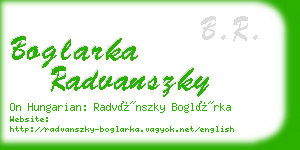 boglarka radvanszky business card